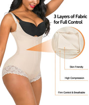 🔥2023 Fajas Compression Shapewear Open Bust Tummy Control with Zipper & buttocks lift🔥