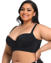 HOLEEM® 2023 ❤️Comfortable Deep Cup Bra Hide Back Fat With Shapewear Incorporated-Black❤️（🔥Buy 2 Get 20%OFF🔥) ⏰