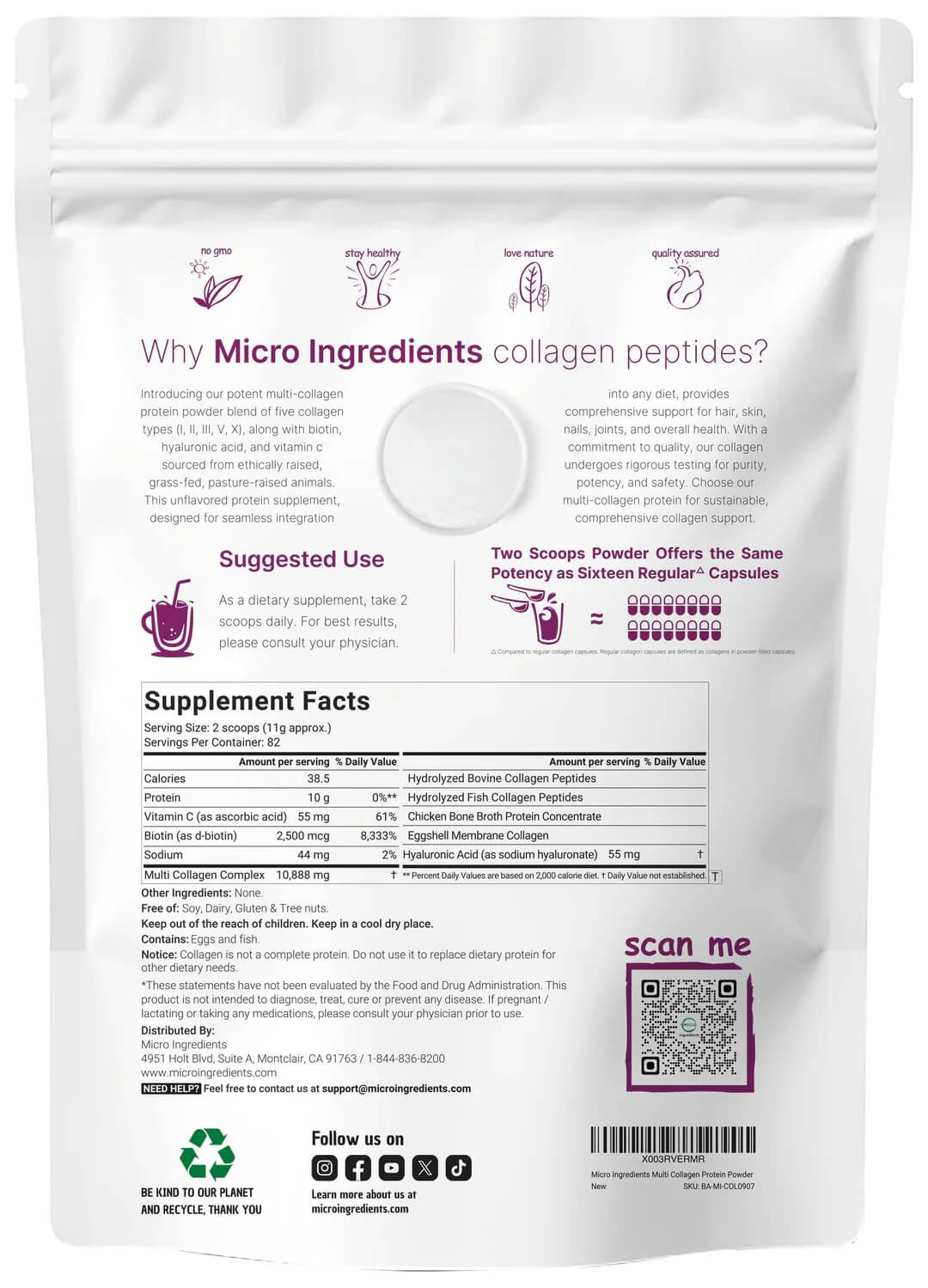 Multi Collagen Peptides Powder 🌿