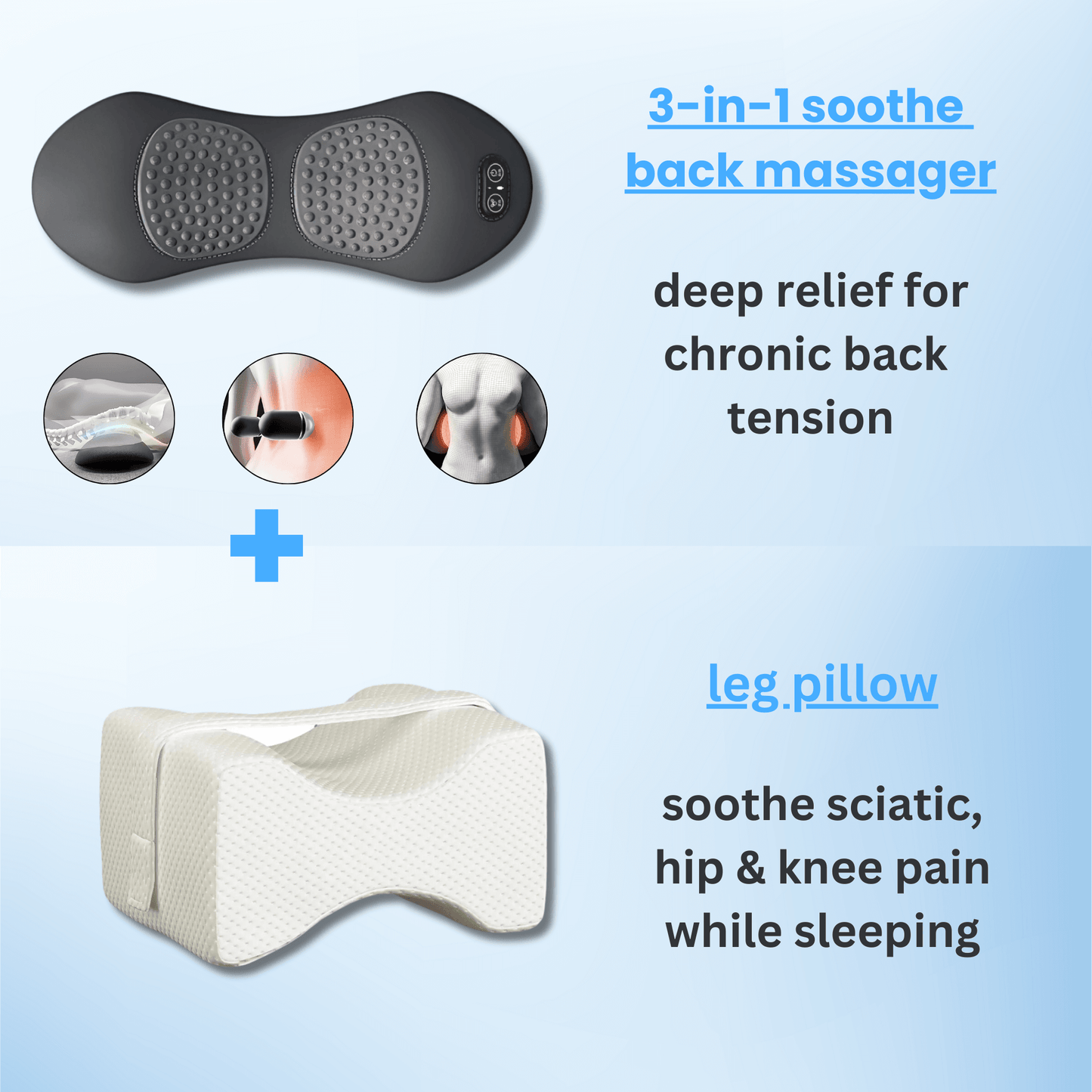 Ultimate 3-in-1 Back Massager – Relief, Relaxation & Recovery