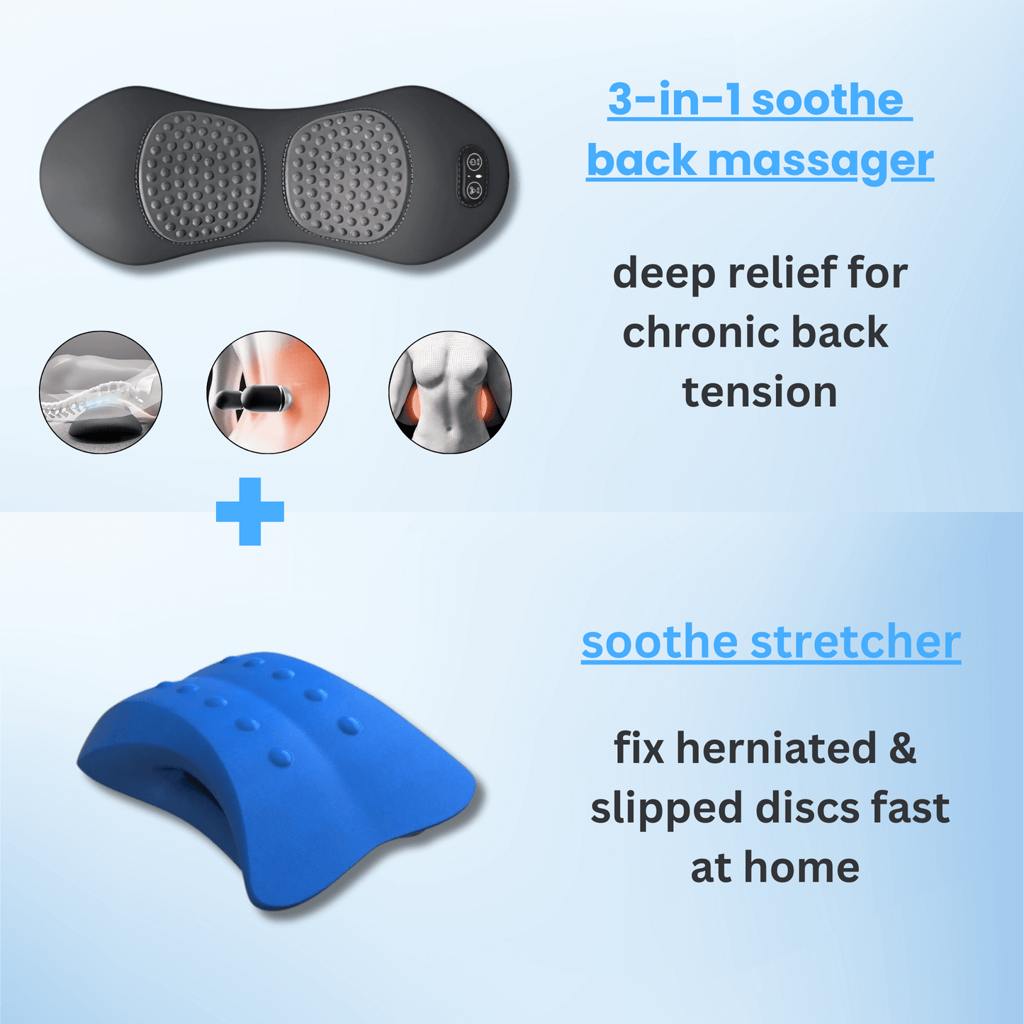 Ultimate 3-in-1 Back Massager – Relief, Relaxation & Recovery