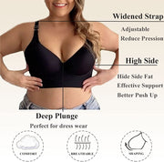 HOLEEM® 2023 ❤️Comfortable Deep Cup Bra Hide Back Fat With Shapewear Incorporated-Black❤️（🔥Buy 2 Get 20%OFF🔥) ⏰