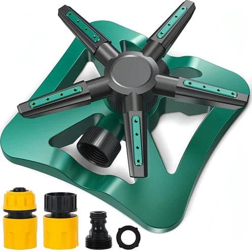 5-in-1 Lawn Sprinkler with 360-Degree Rotation